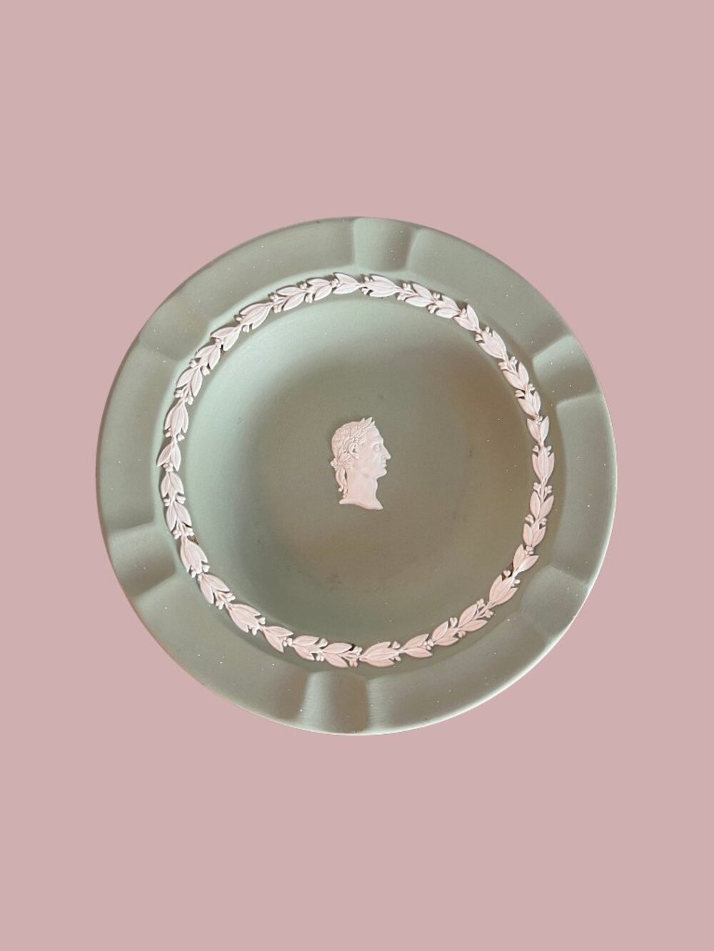 Vintage Wedgwood Sage Green Jasperware Ashtray